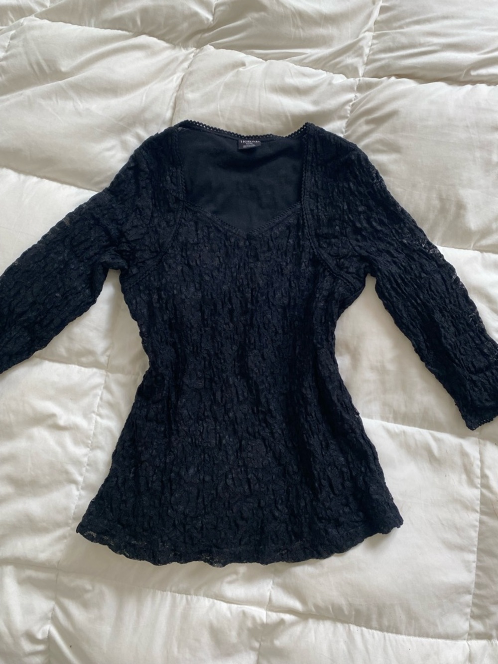 Y2K lace v neck long sleeve